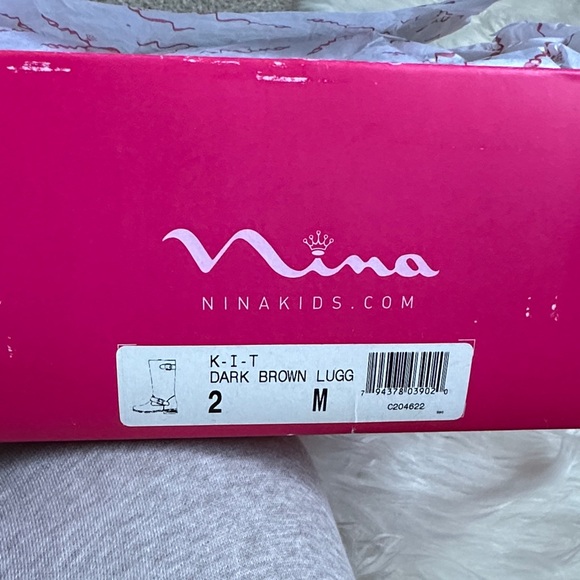 Nina K-I-T Lugg Chestnut Over the Knee Faux Suede Boots Size 2Y - Picture 10 of 10